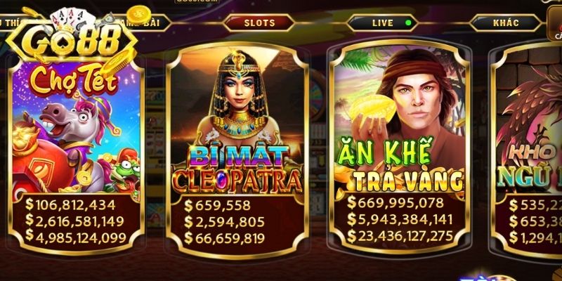 Giao diện chủ đề Ai Cập cổ đại trong Bí Mật Cleopatra Go88
